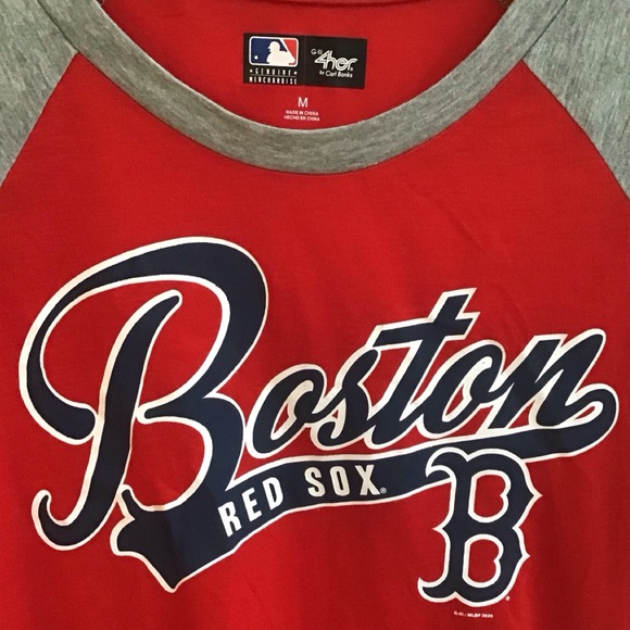 MLB G-III 4Her by Carl Banks “Boston Red Sox” Hi-Lo Graphic Tee NWT Size: Med - Picture 4 of 5